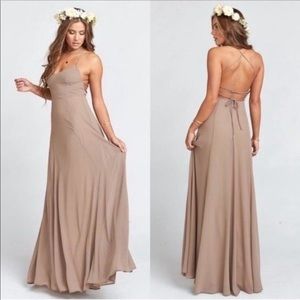 NWT Show Me Your MuMu Godshaw Goddess Gown Dune
